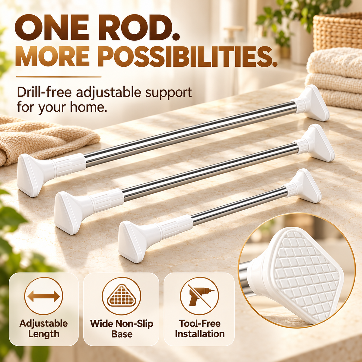 Multiple adjustable rods