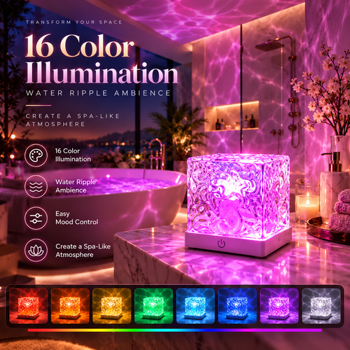 🎁Christmas Sale 50% OFF - Rechargeable Shower Light No Wiring |16 Color Ocean Wave Projector Light